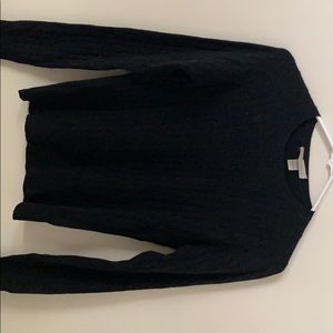 Black cable cashmere sweater